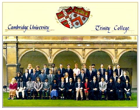 BAs Trinity College: Renzo Ricca sits at the center. (Cambridge, UK). October 1989.