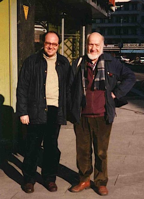 Renzo Ricca and Robert Betchov at the Mathematics Department in Geneva. January, 1995.