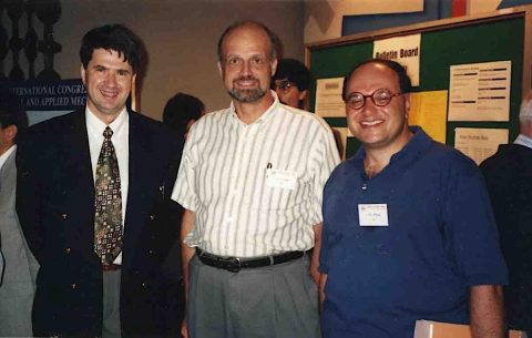 Vyacheslav (Slava) Meleschko (far left), Hassan Aref and Renzo Ricca in Kyoto. August 1996.