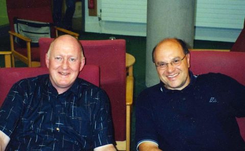 John Gibbon and Renzo Ricca at the Mathematical Research Institute (Warwick, UK). April 2004.