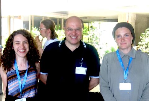Radmila Sazdanovic (left), Renzo Ricca and Ruth Lawrence at ICTP (Trieste, Italy). May 2009.