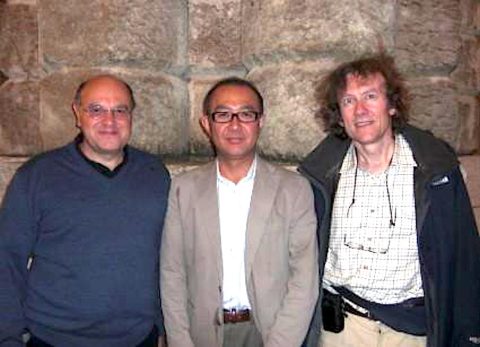 Renzo Ricca, Makoto Tsubota (center) and Carlo Barenghi in Verona (Italy). September 2009.