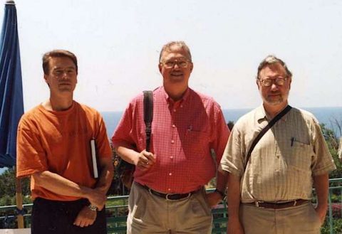 From left: Gregory Buck, De Witt Summners and Lou Kauffman in Cetraro (Italy). June 2001.