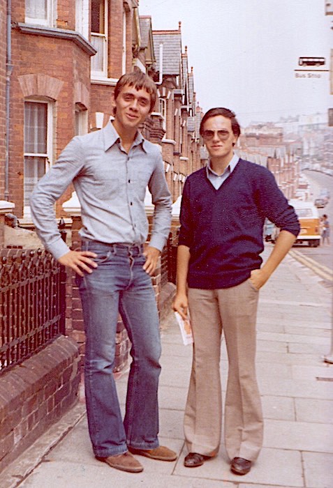Renzo with a friend in London. June 1977.