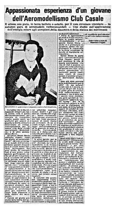 Renzo's interests and publications are covered by Italian local press interviews. February 1978.