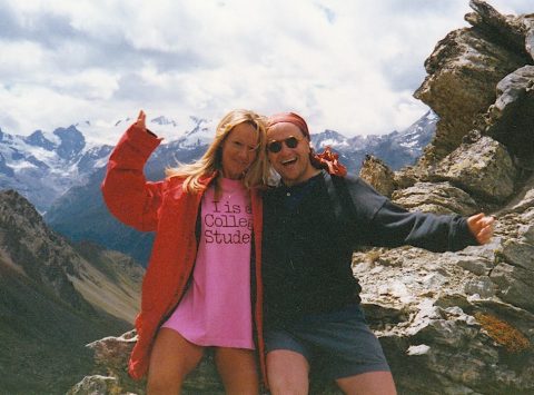 Pia (Truc) and Renzo at the Col Tsa Sètze (2,815 m, Aosta Valley), just getting engaged. July 1995.