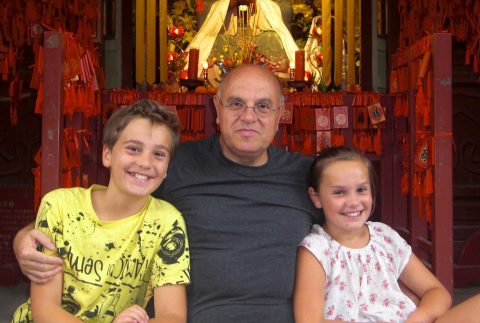 Joël, Renzo and Jolie in the 'Forbidden City', Beijing. September 2016.